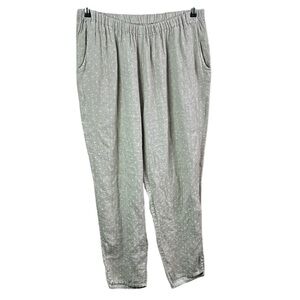 Flax 100% linen Beige Polka Dot Pants size 16
